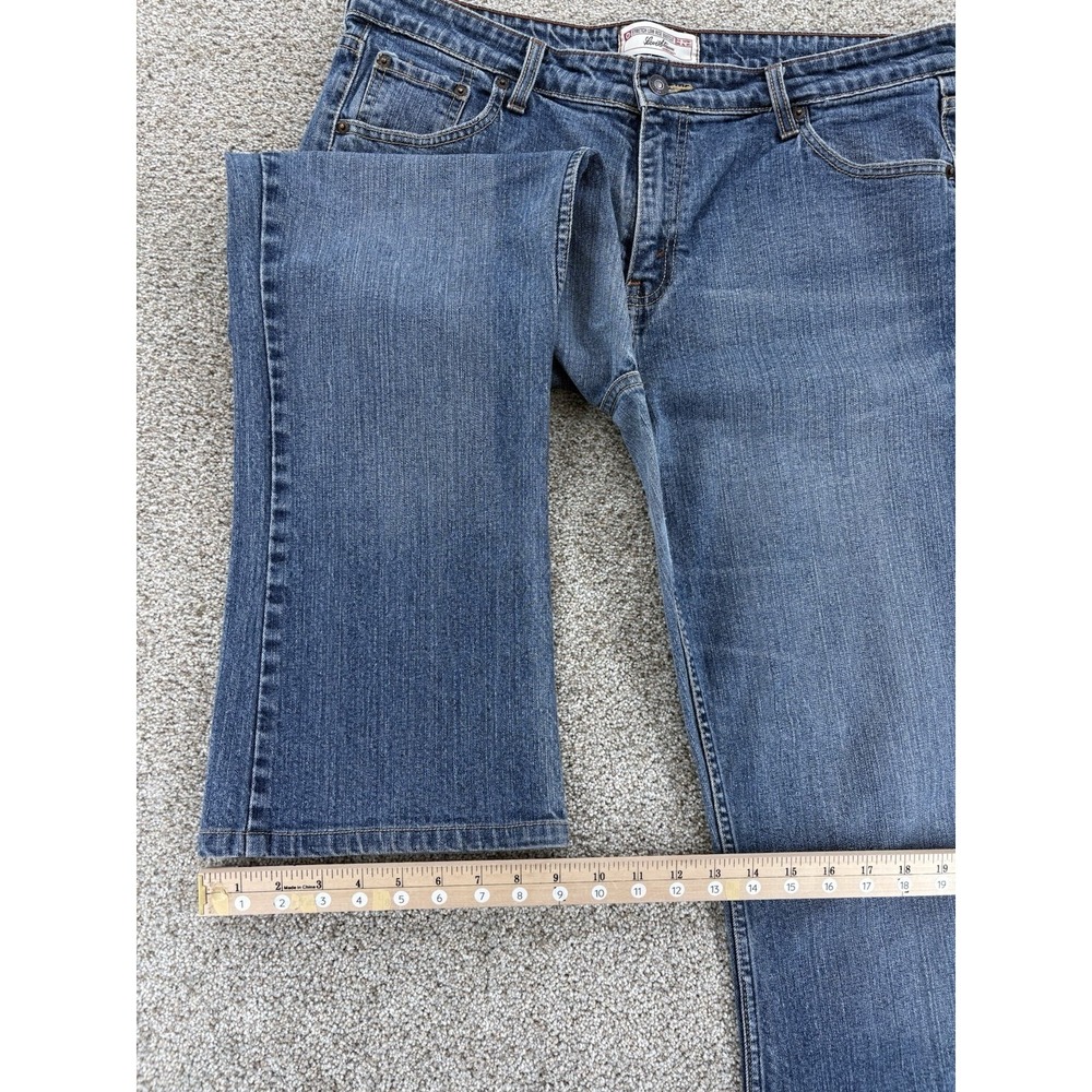 VTG Levis Signature Low Rise Bootcut Kick Crop Jeans Women's 16 Blue Stretch Y2K - Picture 10 of 10
